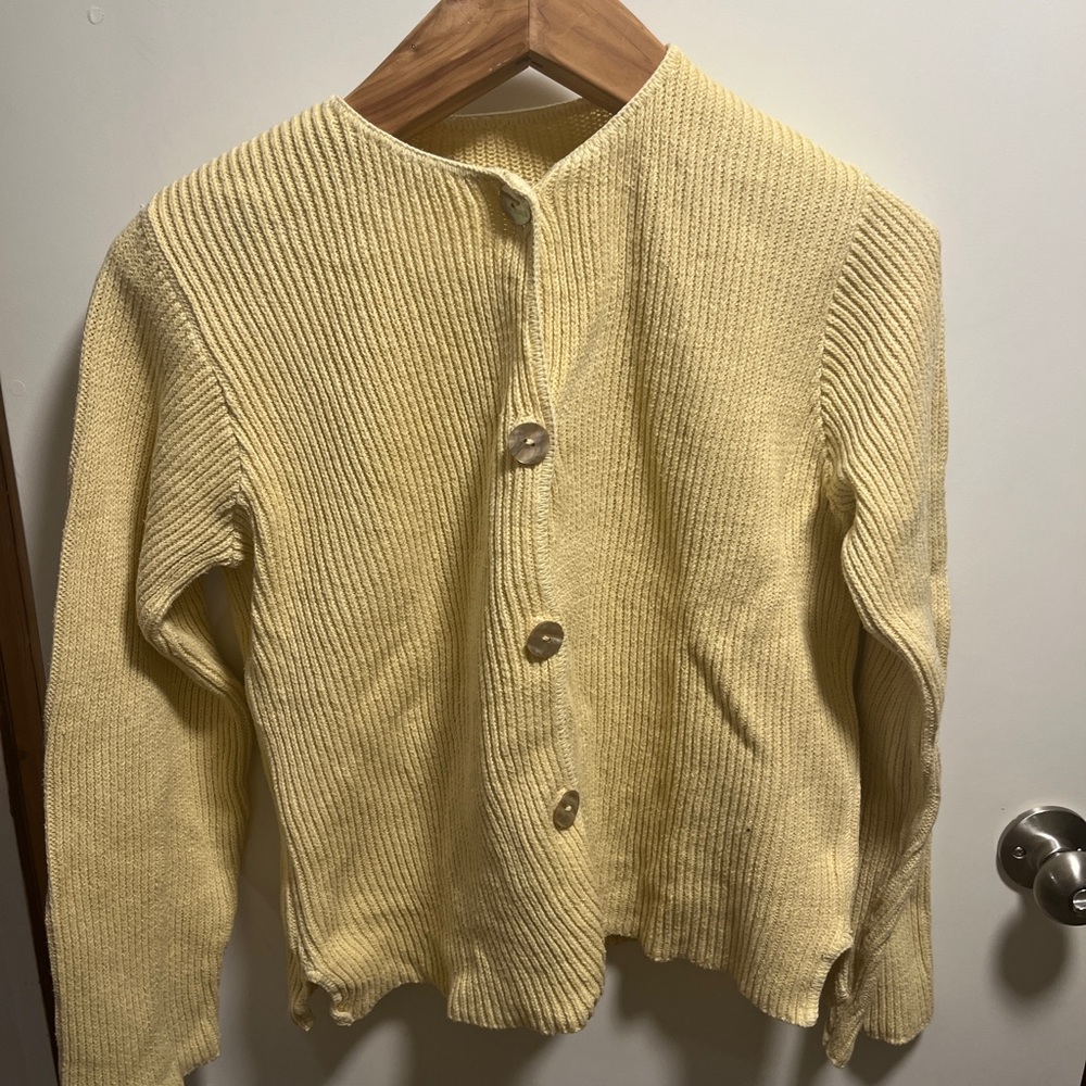 Vintage Yellow Button-Up Cardigan